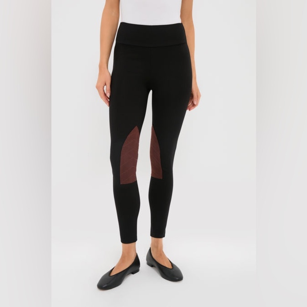 TUCKERNUCK Black Suede Patch Hughes Riding Legging Women’s Size Medium